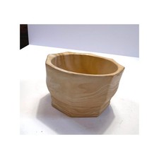 Mission Swirl Pottery Planter Octagon Marbled Clay Tan Brown 4x6.5 picture