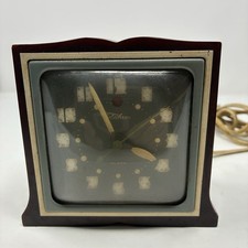 Telechron Catalin Alarm Clock Green Brown Red Swirl - 7H101- Vintage RARE Works picture