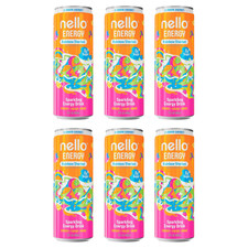 Nello Energy Rainbow Sherbet Sparkling Energy Drink 12 fl oz 6 Can Sugar Free picture