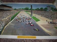 Super Rare Vintage Indy 500 Panoramic Poster 1968 40x20