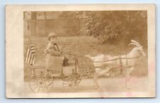St. Paul Minnesota MN Goat Girl Rides Independence Day Wagon RPPC Postcard c1910 picture