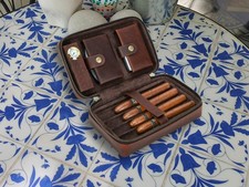 Personalized Engraving Cowhide Leather Travel Cigar Case Classic Cigar Organize picture