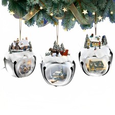 Ashton-Drake Winter Sleigh Bells #2 Ornament Set of 3 by Thomas Kinkade 3-inches picture