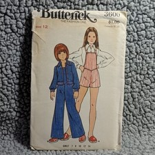  VTG 1970s GIRLS OVERALLS & JACKET Sewing Pattern 12 picture