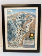 Sugar Mountain NC Ski Trail Map Framed 12