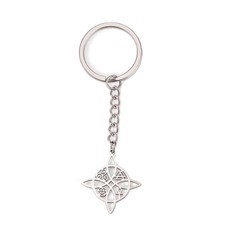 VASSAGO Stainless Steel Witches Knot Keychain for Women Men Steel B picture