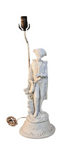 Antique Porcelain Lamp Colonial Figurine Original Arnart Creation White 22
