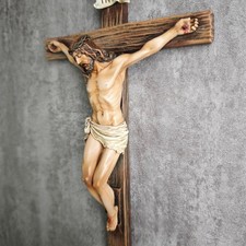 10 inch Handmade Wall Cross Realistic Crucifix INRI Jesus Christ Religious Deco picture