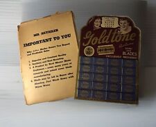 Vtg Gold Tone Razor Blades 1940 Die Cut Store Display 20 Box Advertisement Promo picture