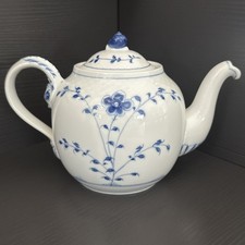 Vintage Bing Grondahl Butterfly Porcelain Teapot 820 Blue White Denmark picture