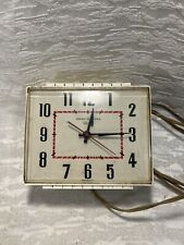 Vintage General Electric Kitchen Wall Clock Telechron MCM 2H103 White Works-5247 picture