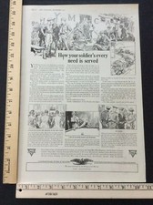 Rare Antique Original VTG 1918 YMCA for Soldiers Rest & Recreation Ad Art Print picture