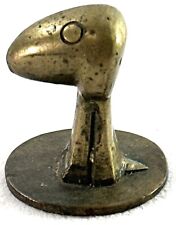 Vintage Miniature Brass Sitting Dog Figurine Modernist Hagenauer Style MCM picture