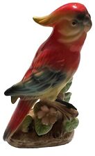 Vintage MCM 6-1/4” Porcelain Ceramic  Parrot Macaw Multicolored Figurine- Japan picture