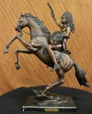 Original Thomas War Chief Bronze Sculpture Western Art Marble Base Figurine Deal picture
