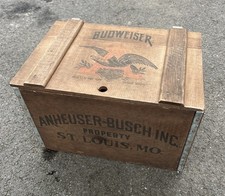 Vintage Anheuser-Busch BUDWEISER Wooden Beer Brate Box St. Louis MO 1876 1976 picture