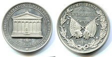 1889 THE CENTENNIAL CELEBRATION OF WASHINGTON'S INUGURATION - 51 mm - EC11kbx AG picture
