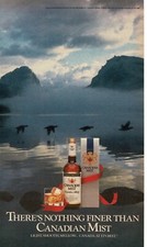 1988 CANADIAN MIST Whiskey ducks flying over misty lake river Vintage Print Ad picture