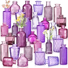 Yaomiao 30 Pcs Vases Bulk Colored Flower Glass Bud 3-6 inches, Purple Series picture