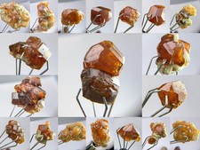 Orange And Red Grossular Var Hessonite Garnet Crystals, 19 PCs, Pak, 34 Grams picture