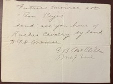 George B. 1862 McClellan Civil War Field Order—Rush’s Lancers to Fortress picture