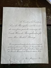 1925 French Wedding Invitation Antique Ephemera picture