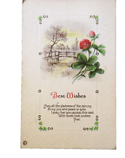 Antique Embossed Postcard Best Wishes Joy & Peace to You With Love's Best Wishes picture