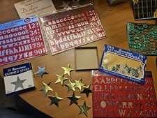 Vintage Dennison Eureka Lot Gummed Stars Letters Numbers Original USA  Unused picture