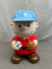 Vintage Peanuts Charlie Brown Baseball Ceramic Cookie Jar (1994)  With Box picture