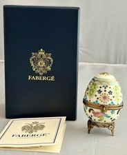 RARE FABERGE IMPERIAL LIMOGES FLOWER EGG TRINKET BOX LE #47 MIB picture