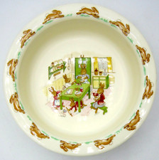 Royal Doulton Bunnnykins Porringer Baby Bone China Bowl - Baking With Mother picture