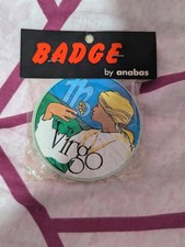 VTG 1970s Anabas Virgo Astrological Badge Pin Sealed Deadstock Zodiac Sign picture
