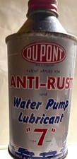 Du Pont Vintage Anti-Rust & Water Pump Lubricant #7 Metal Can Gray/Red/Blue picture