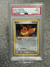 2005 POKEMON EX UNSEEN FORCES #55 EEVEE-REVERSE FOIL PSA 9 picture