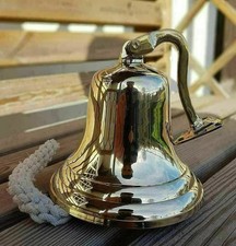 Nautical Vintage Brass Captain Ship Bell Maritime Wall Bracket Boat Decor picture