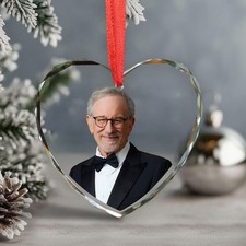 Steven Spielberg Christmas Ornament, Celebrity Fan Holiday Gift,Acrylic or Glass picture