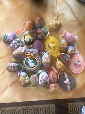 Vintage Lot of 7 Decoupage Paper Mache Easter Eggs Lot Of 22  picture