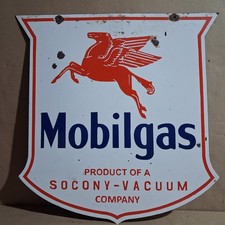 Mobilgas Porcelain Enamel Sign  24x24 Inches 2 Sided picture