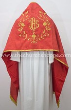 New Red Humeral Veil with IHS embroidery,voile huméral,velo omerale picture