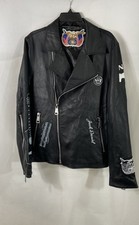 Jeff Hamilton Men's Leather Biker Jacket Black Special Edition Size L picture