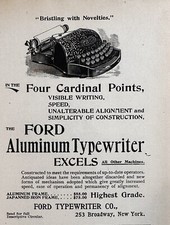 1896 Ford Aluminum Typewriter Antique Print Ad, Four Cardinal Points picture