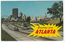 Vintage Postcard Greetings From Atlanta Georgia Near Stadium Interstate 75 85 picture