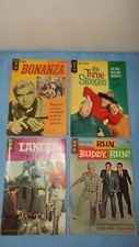 4 Gold Key Comics Lot  Run Buddy #1, Three Stooges, Bonanza 1964-69 picture