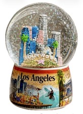 Los Angeles Snow Globe, Colorful City Skyline Souvenir Resin Base with Glitter picture
