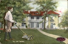 Philadelphia Lawn Mower Advertising Boy & Home c1900s-10s Vintage Postcard bhn picture