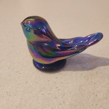 Vintage 1990 Leo Ward Terra Studios Rainbow Bird Iridescent Glass Signed picture