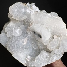Natural Apophyllite Cluster with Peach Stilbite India Mineral Specimen D16 picture