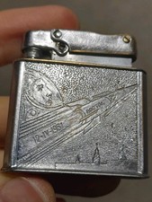 Vintage Soviet Gasoline Lighter Vostok 12-IV-1961 Space Rocket USSR Yuri Gagarin picture