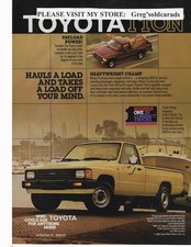Original 1986 Toyota  1 ton  Pickup Truck vintage print ad picture