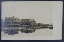 Marion Wisconsin WI Pond Dam Scene Buildings Real Photo Postcard RPPC 1907 picture